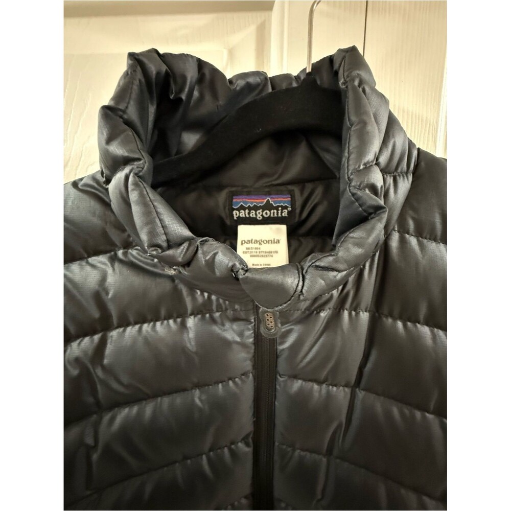 Patagonia Women's Down Sweater Jacket M Black 2008 Full Zip Goose Down Puffer - Picture 2 of 15